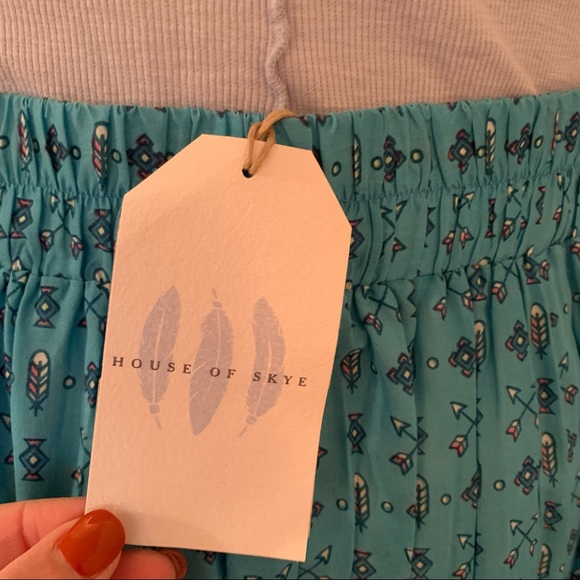 House of Skye Aussie import! Blue and Pink Maxi Skirt - Picture 7 of 9